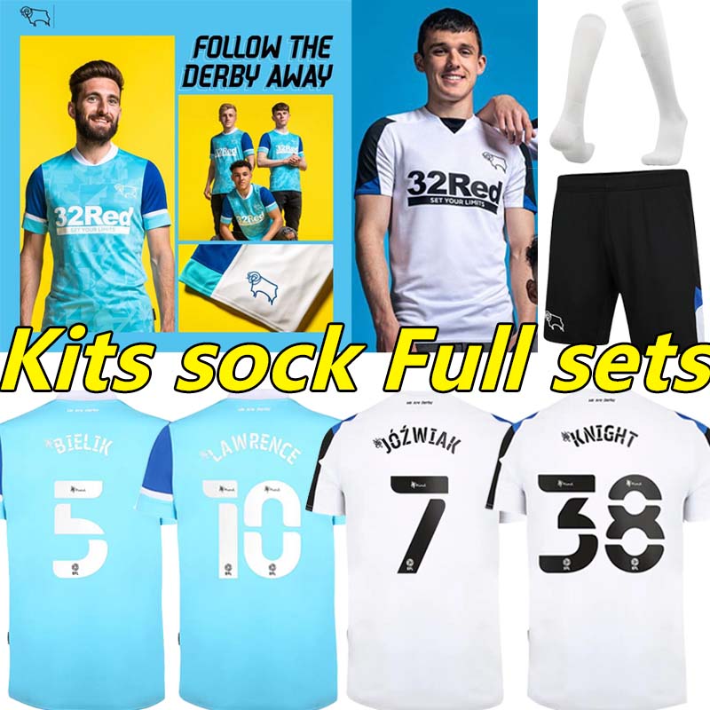 

2021 2022 Derby County ROONEY Soccer Jerseys camisetas de fútbol 21/22 Knight LAWRENCE JOZWIAK BYRNE CLARKE RAVAS BIELIK men kids Kits sock Full sets Football Shirts, 21-22 home
