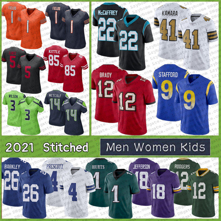 

12 Aaron Rodgers Jones 1 Justin Fields DK Metcalf Jefferson Football Micah Parsons 4 Dak Prescott Chase Claypool TJ Watt George Kittle Tom Brady Donald Hopkins Jersey, My store(lzyhome)