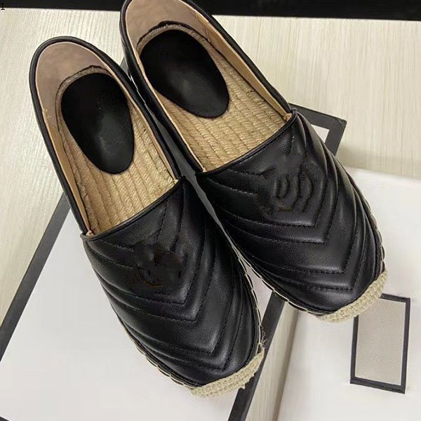 

G shoes High quality Brand designer espadrilles genuine leather Thick soles canvas shoes women's Platform fashion flats Plus Size35-41 mkj003