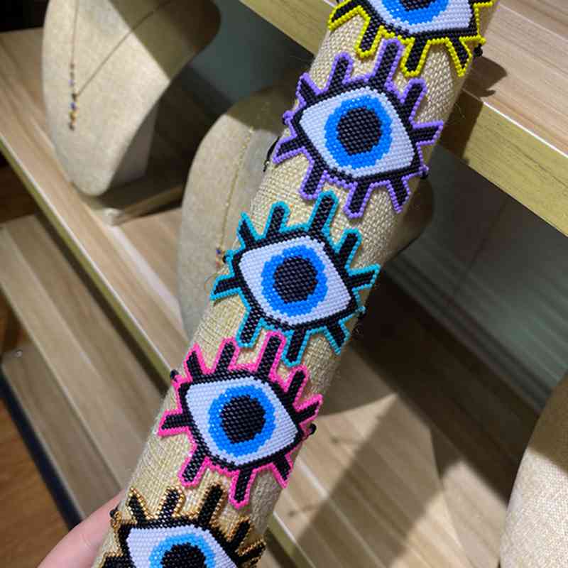 

BLUESTAR Turkish Evil MIYUKI Bracelet For Women Chic Eye Femme Pulseras Mujer Moda Handmade Braided Bead