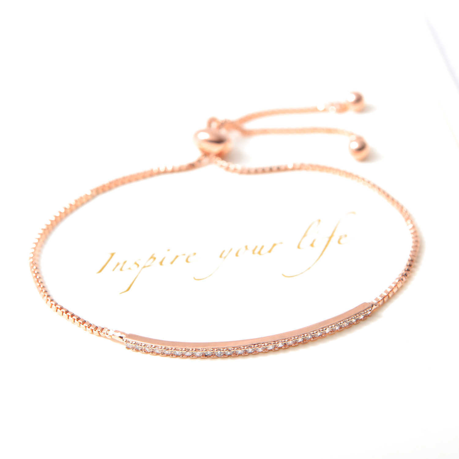 

Tb-178 Japan and South Korea Sweet Bracelet Light Luxury Micro Inlaid Zircon Pull Bracelet Women Fashion Bracelet Q0720