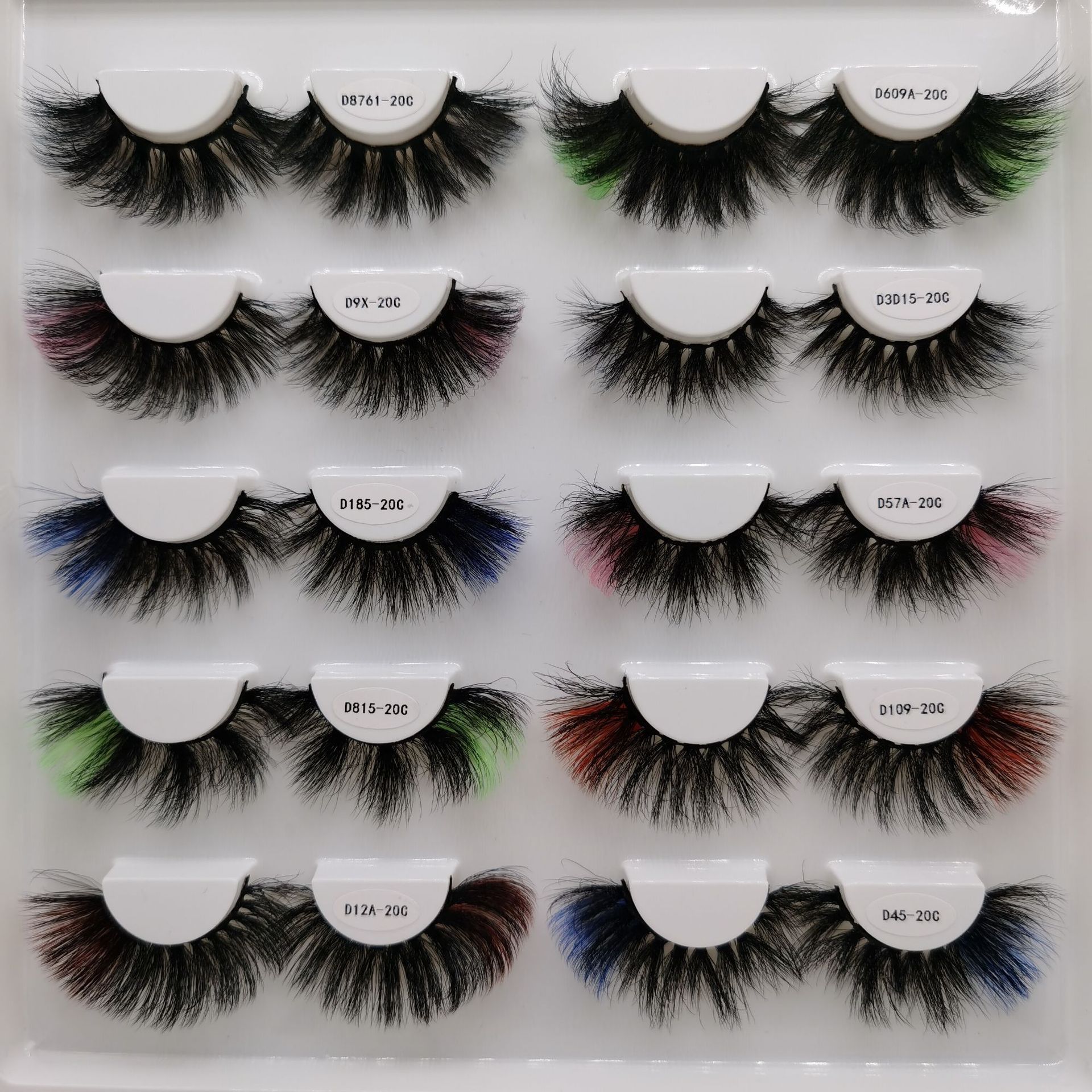 

Color Eyelash faux Mink 3D Fake Lashes Natural Long Colored Lash Eyelashes Party Makeup Kit Colorful False Eye Lashes