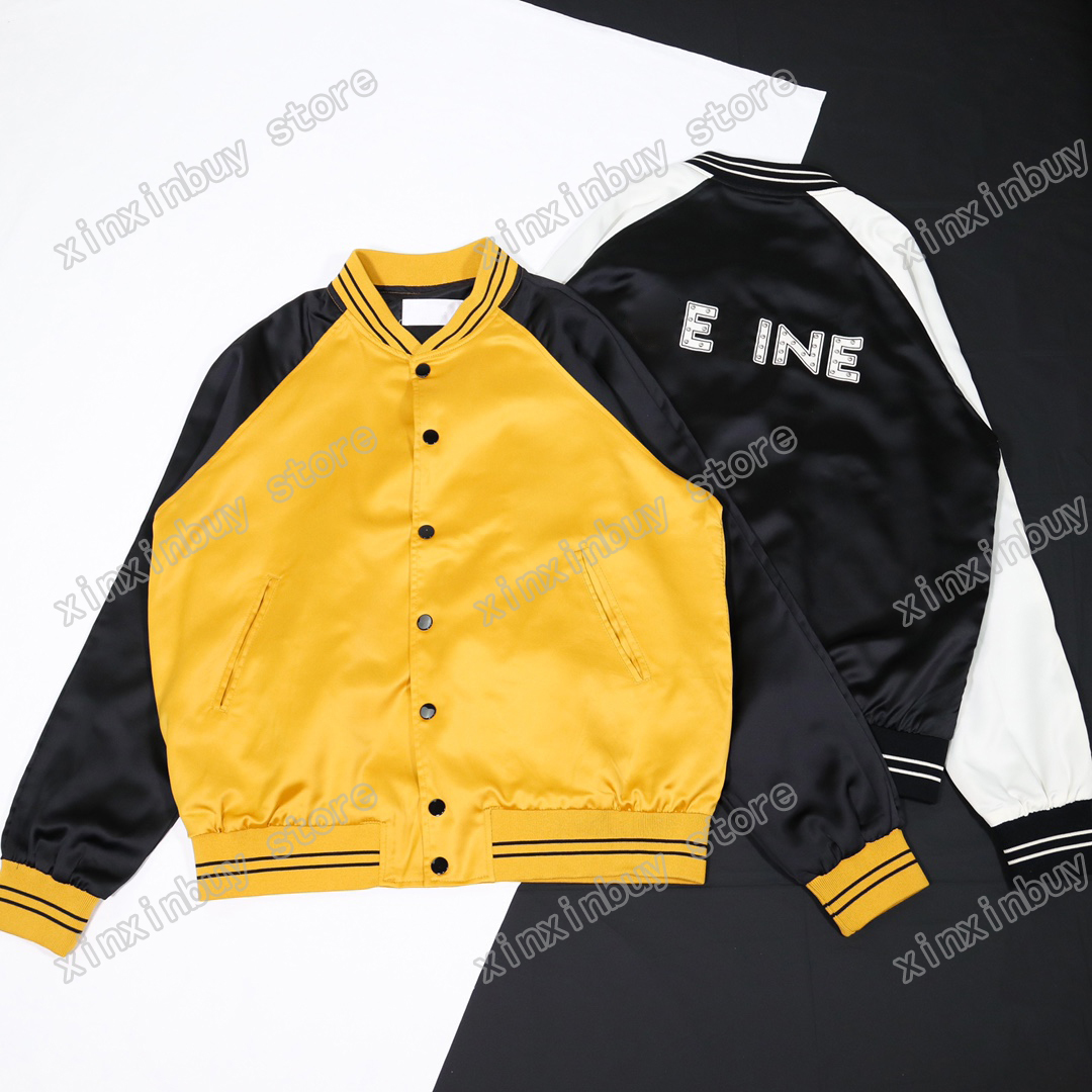 

21ss Designers baseball Jackets Men Women Hooded Basketball paris rivet Jacquard fabric Man Fashion Streetwear luxurys yellow black