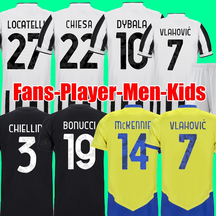 

DUSAN VLAHOVIC Soccer Jersey DYBALA CHIESA 2021 2022 Home Away jUVenTUS 21 22 MORATA ARTHUR CHIELLINI McKENNIE Men Kids Kit boy Football Shirt fans player version, Fans home ucl