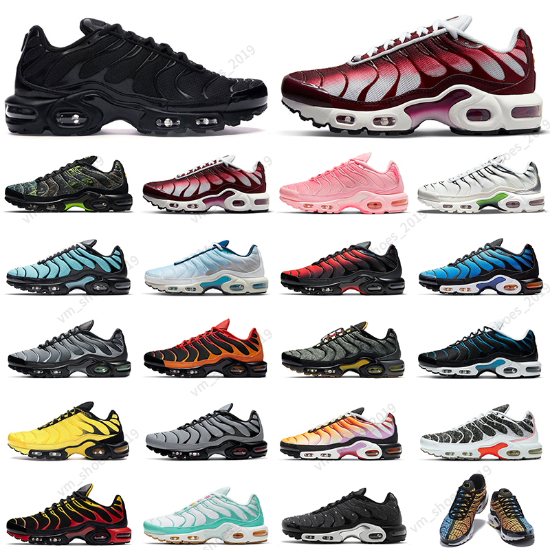 

36-45 tn plus running shoes mens black White Sustainable Neon Green Hyper Pastel blue Burgundy Oreo greedy women Breathable sneakers trainers, 36-40 vibrant tropical