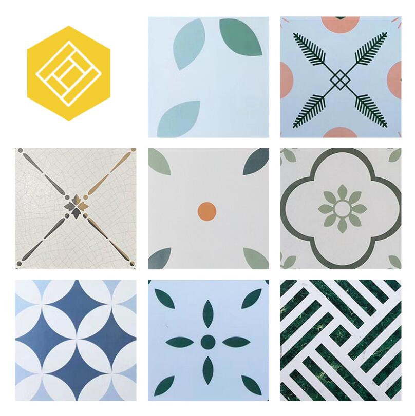 Dining room small flower Tiles 300mm antique shop balcony wall brick hotel bathroom floor tile-image-699231060