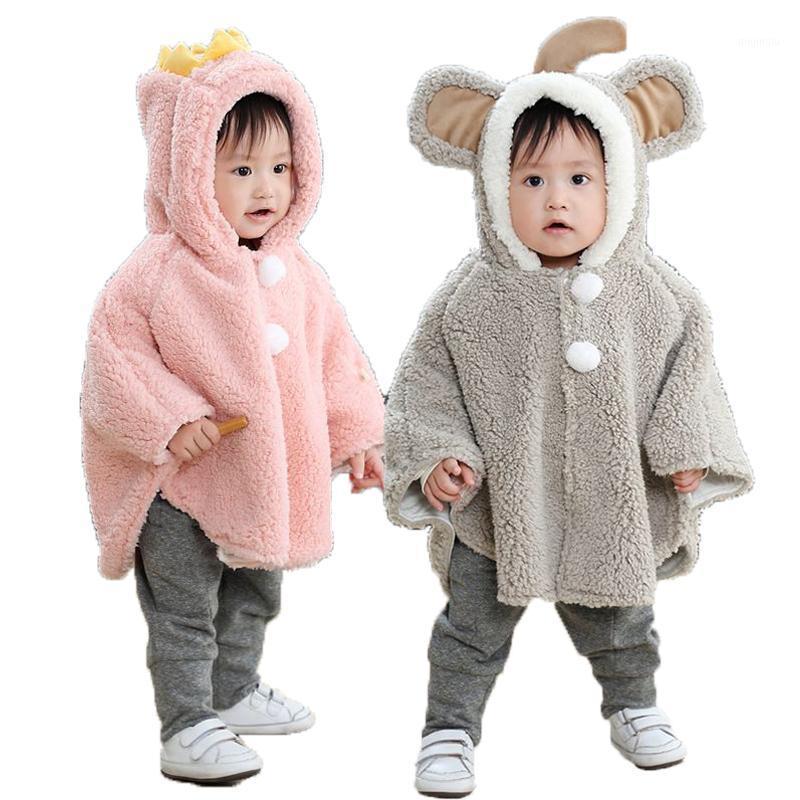 

Jackets Autumn Winter Baby Cloak Born Boy Clothes Coat Hooded Toddler Girl Clothing With Cute Animal Hat 0-3T Kids Jacket, Blue;gray