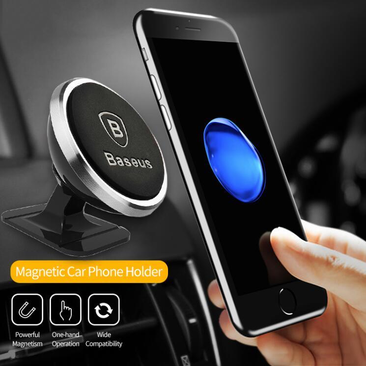 

Baseus High Quality Car Phone Holder 360 Degree GPS Magnetic Moblile Phone Holder For iPhone xs Samsung s9 Air Vent Mount Stand, Silver