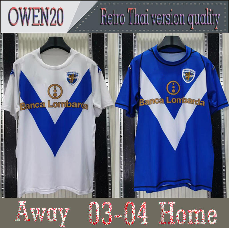

2003 2004 Brescia home away soccer jersey Baggio retired 03 04 Memorial Edition shorts long sleeves, Black;yellow