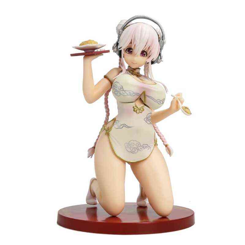 

18cm Anmie Figure Restaurant Series Super China Dress Ver. Sexy Anime Figure Super Sonico Mandarin Dress PVC Action Figure Toys H1124
