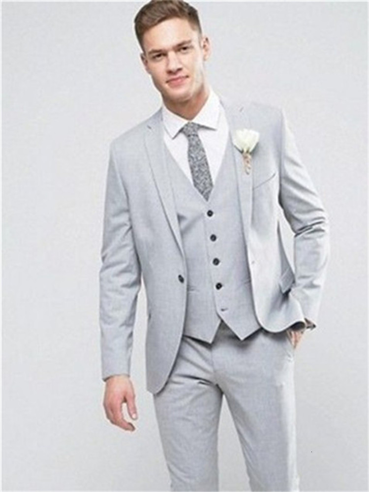 

Men's Suits & Blazers Grey men's suits from groom's formal tuxedo man's custom lapel... male blazer party... three-piece suit outfit (jacket + pants, Silver.