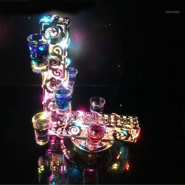 

Party Decoration Rechargeable Luminous Light Up LED Love Shaped Cocktail Cup Holder Red Wine Glass For Club Bar Decorations