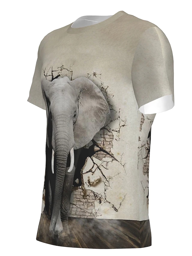 

2021 Elephants 3D Print Boys T-Shirts Men Oversized Summer Casual Streetwear Cosplay Costume T Shirt Fashion Harajuku Tees Tops Unisex Clothing, White;black