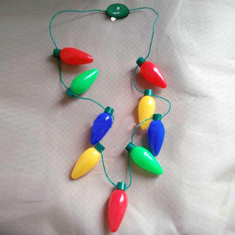 

Festival Necklace LED Light Up Plastic Luminous Christmas Party Bulb Necklaces For Adults Kids UND Sale Decoration