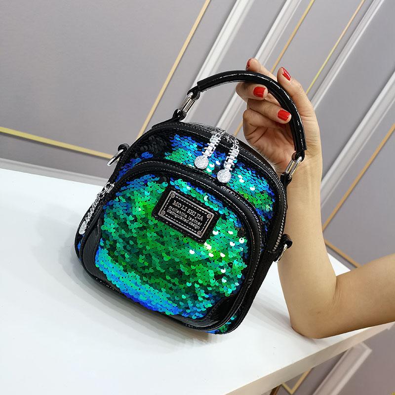 

Shoulder Bags Shining Sequines Ita Top Handle Handbags Women Designer Tote Min Crossbody Bolso Grande Mujer Sac, Black