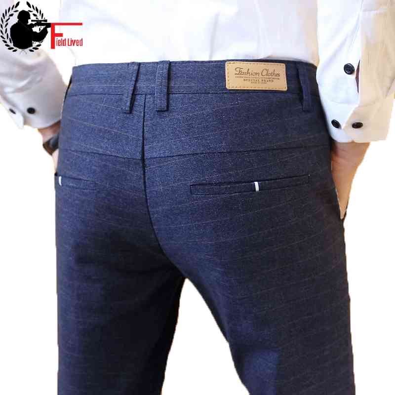 

Mens Pants Spring Summer Casual Long Pants Classic Business Male Straight Trousers Men Work Dress Fashion Stretch Joggers 210518, Black