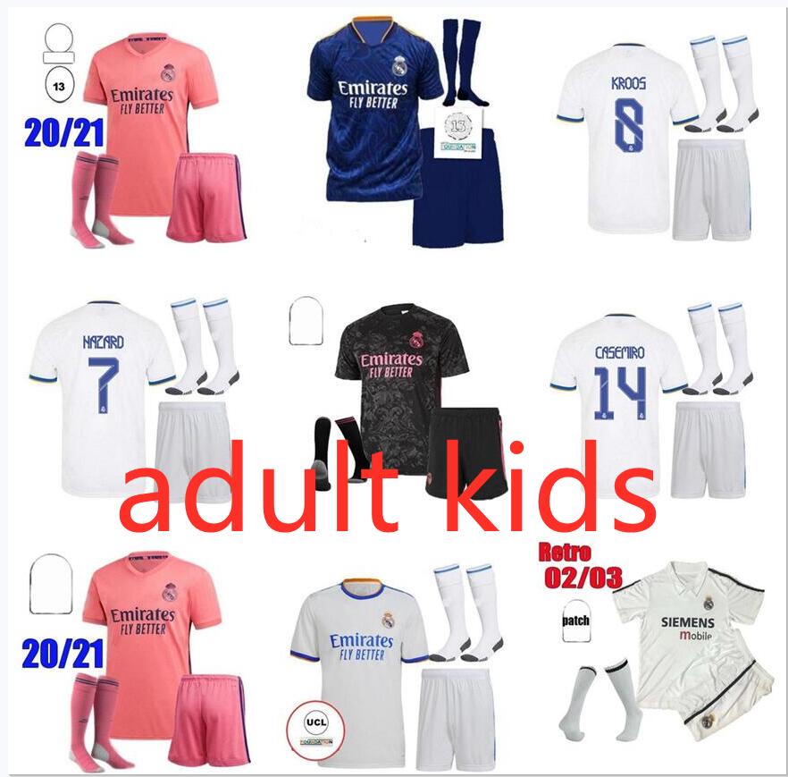 

adult kids REAL MADRID jerseys 20 21 22 soccer jersey HAZARD SERGIO RAMOS BENZEMA VINICIUS camiseta football shirt uniforms men kit 2021 2022