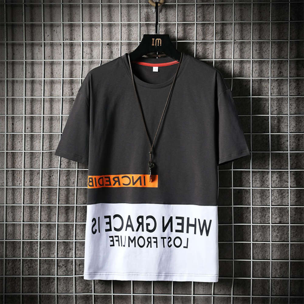 

t shirt Casual sleeve men's summer loose cotton clothes brand short t-shirt, White