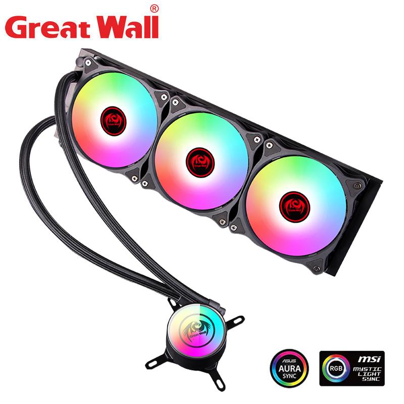 

Great Wall RGB CPU Liquid Cooler PWM Fan 120mm Water Cooling Computer Radiator For 2011 2066 1150 1151 1155 AMD AM4 Fans & Coolings