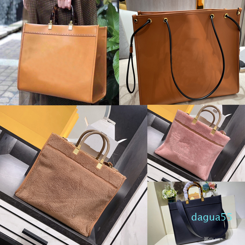 40cm 36CM fashion bags brown red leather yellow velvet canvas womens handbags sac shopping bag sunshine large vertigo hand bag