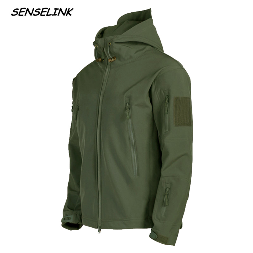 

Men's Military Tactical Windproof Waterproof Shark Soft Shell Army Outdoor Hooded Bomber Streetwear Coats Men, Black;brown