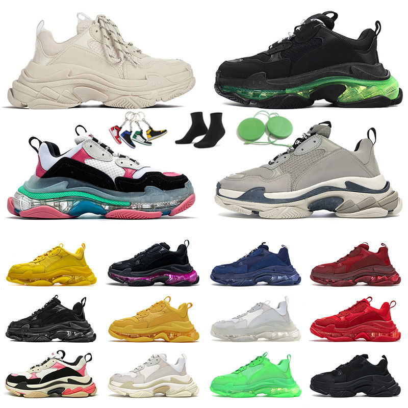 

Fashion Crystal Bottoms Triple S Shoes Men Women Platform Sneakers Clear Sole 17FW Black All White Luxurys Designers Vintage Sports Trainers Outdoor, A5 36-45