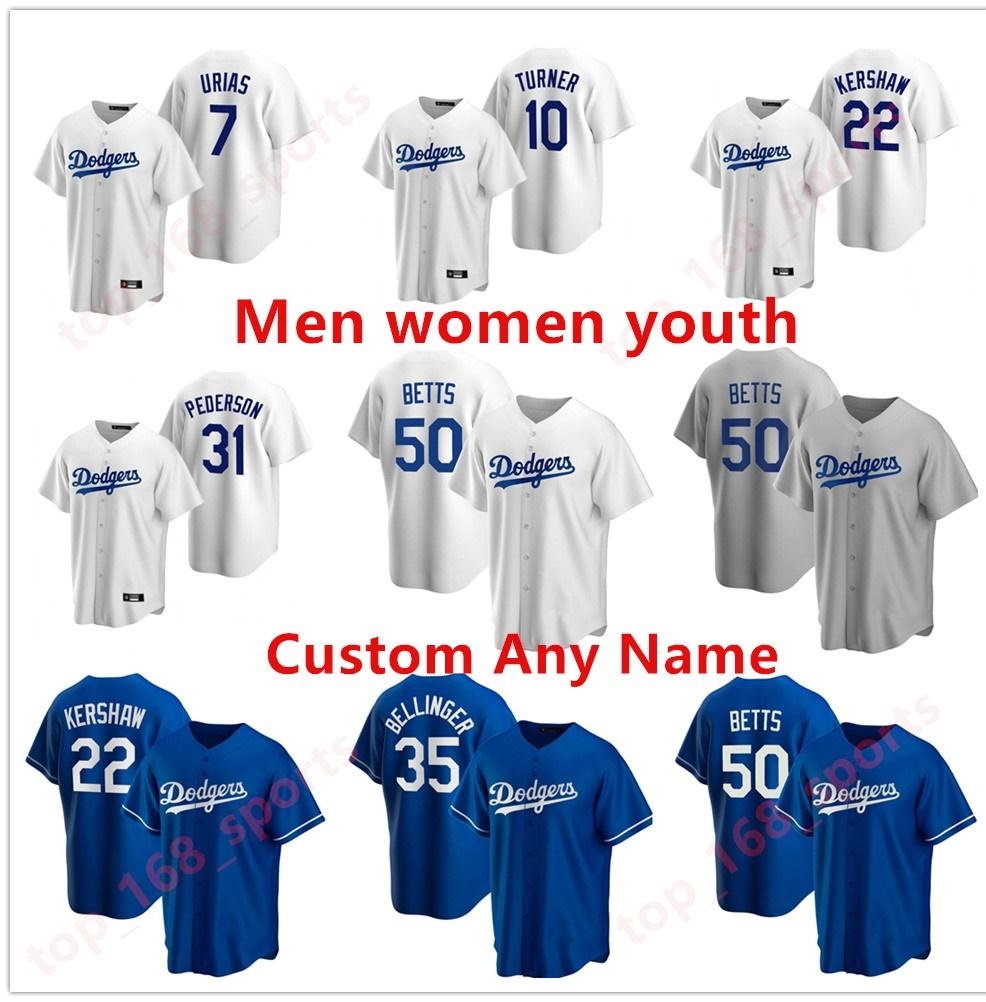 

35 Cody Bellinger Jerseys Womens Clayton Kershaw 5 Corey Seager 10 Justin Turner 50 Mookie Betts A.J. Pollock Custom Stitch, Blue;black