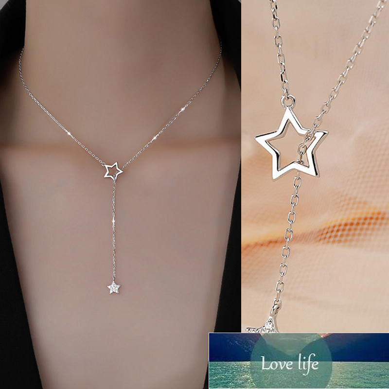

Elegant Stars Pendant Necklaces For Women Girls Temperament Trendy Style Double Stars Clavicle Necklace Fashion Jewelry Gifts Factory price expert design Quality