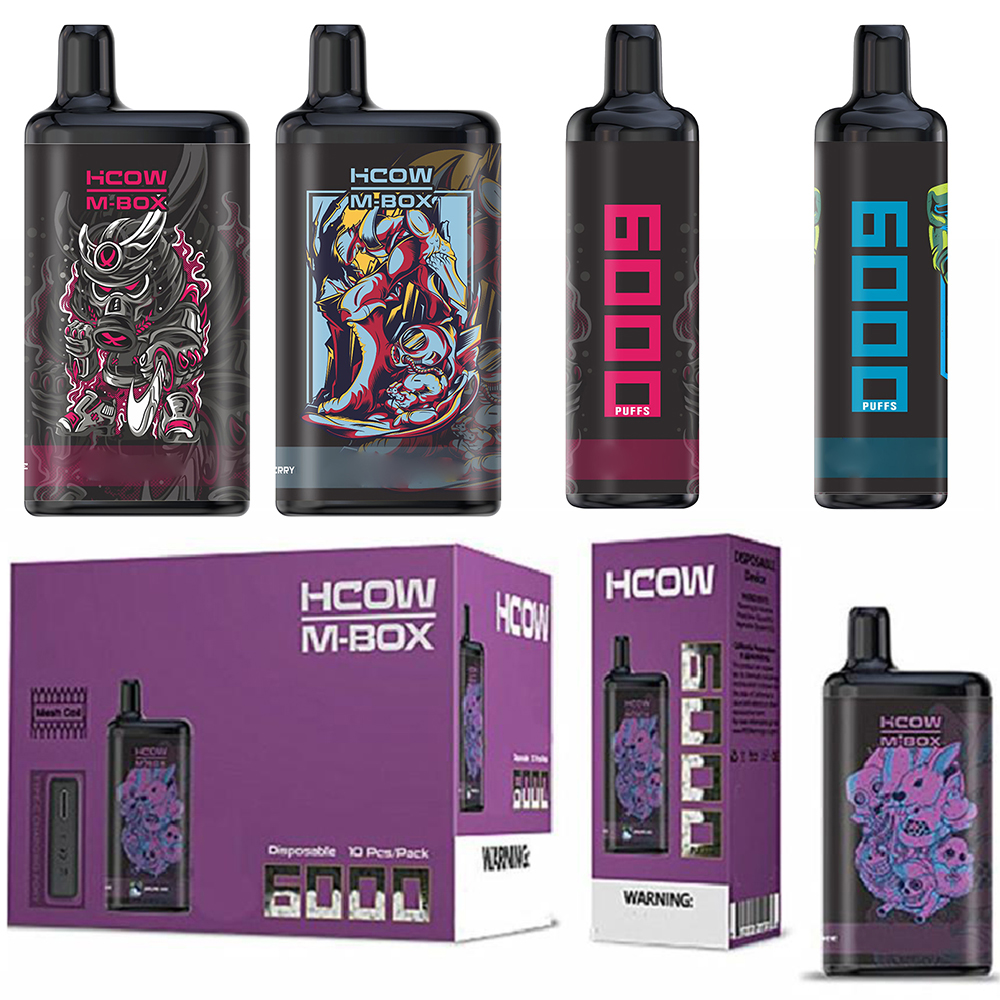 

Authentic Hcow M-Box Disposable E cigarettes 6000 Puffs Vape Pen 2%/5% 15ml Pre Filled Mesh Coil Pods Cartridge 650mAh Rechargeable Battery Vaporizer Vapor Kit bang xxl