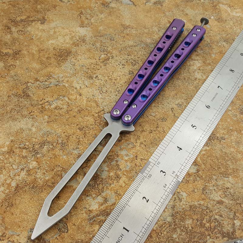 

Theone balisong butterfly BM51 V3 V6 OSP D2 blade titanium handle trainer not sharp training swing jilt knife sea monster Squid RBS Nautilus