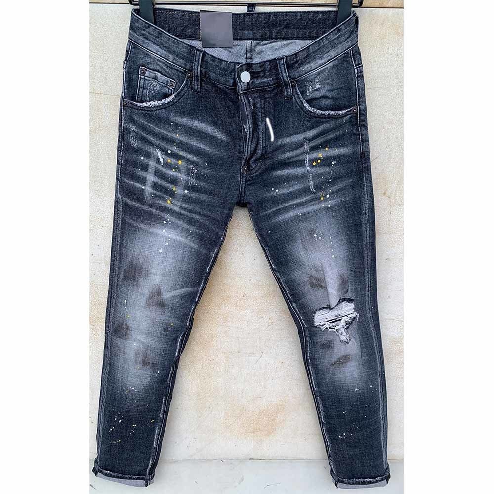 

Mens Rips Stretch Black Jeans Fashion Slim Fit Washed Motocycle Denim Pants Panelled Hip HOP Trousers HJHJ2, Blue