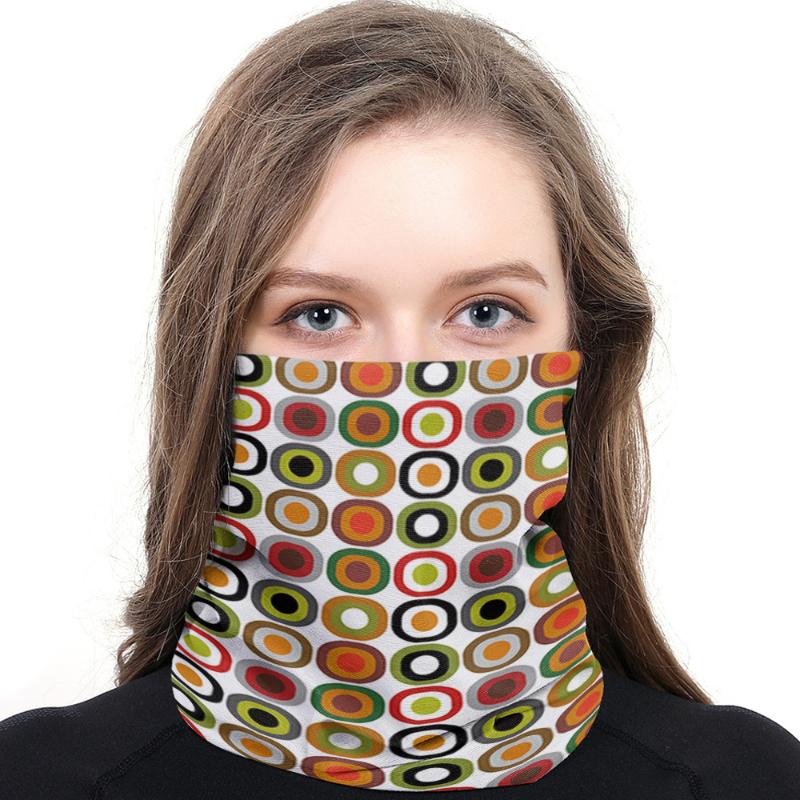 

Scarves Geometric Polychromatic Circle Neck Gaiter Magic Scarf Mens Ladies Rectangular Hijab Custom