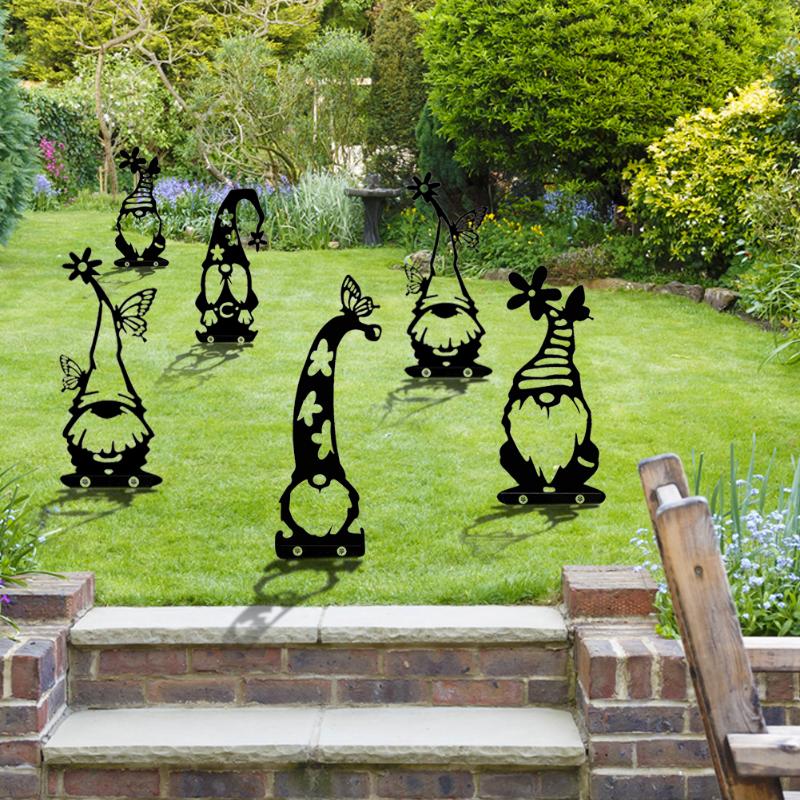

Artificial Animal Garden Prop Decoration Metal Black Tree Trunk Gnome Lawn Stakes Yard Art Outdoor Home Decorations
