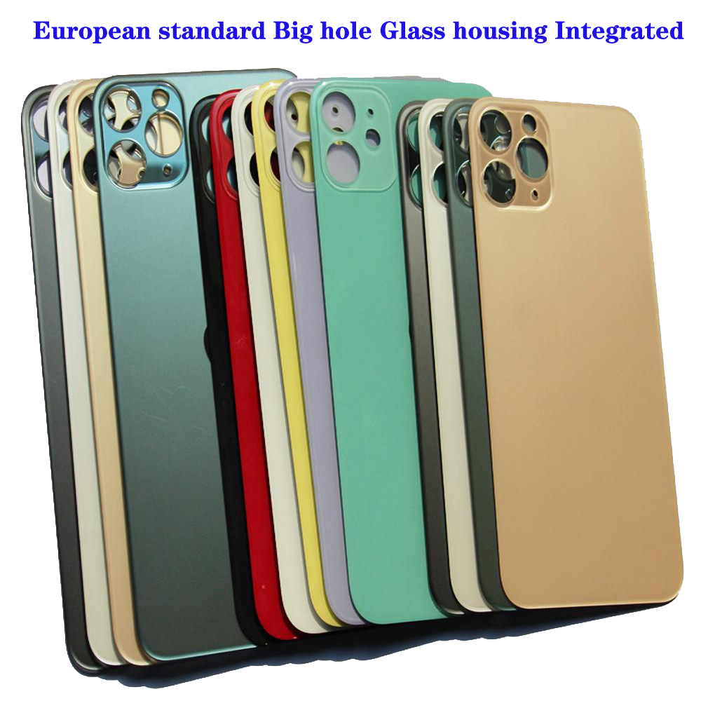 

Top quality European standard Big hole Glass housing Integrated for iphone 8 Plus X XR XS 11 12 Pro Max Rear Door Case Replacement Back housings cover