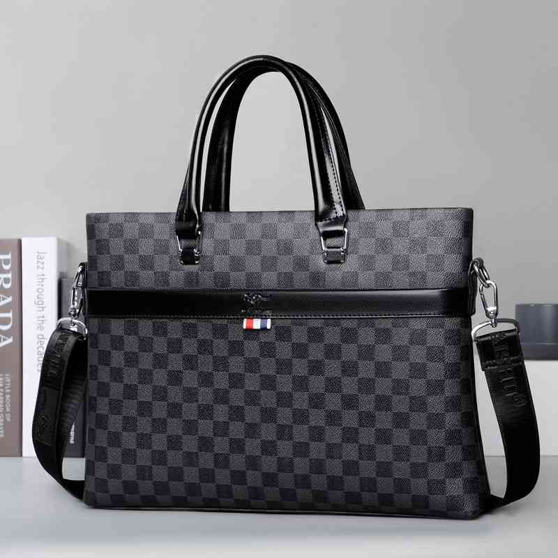 

Tianhong kangaroo briefcase men's lattice bag handbag business simple leisure Shoulder Messenger Bag, 2050
