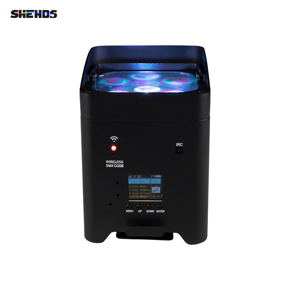 

LED Effects Wireless Remote Control Wifi APP Smart LED Par 6x18W 6in1 RGBAW+UV Battery Lighting For KTV Party Bar DJ Disco