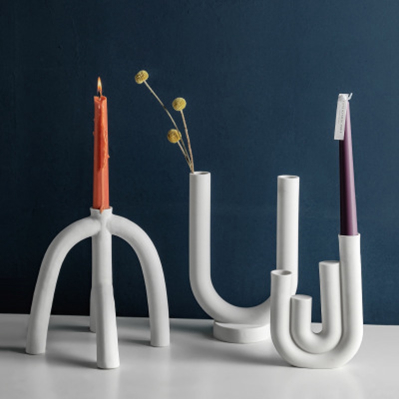 

Ceramic Candestick Minimaist Creative Teaight Hoder Cande Stand Desktop Type