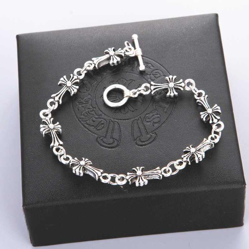 

Silver Croheart Cross Bracelet Thai for Men and Women, Golden;silver
