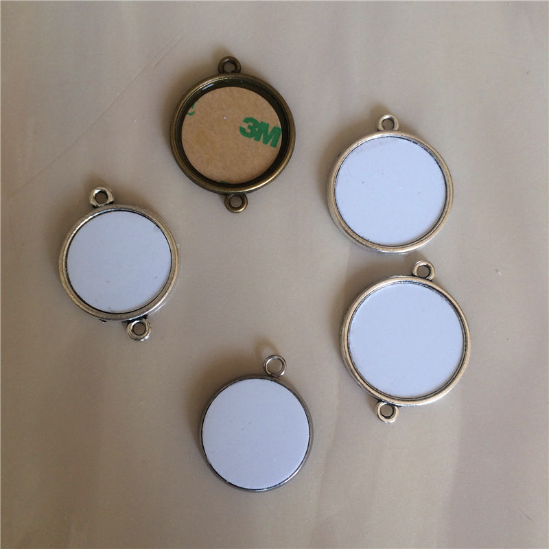 

sublimation blank jewelry accessory round parts charms transfer printing consumables supplies 50pieces/lot