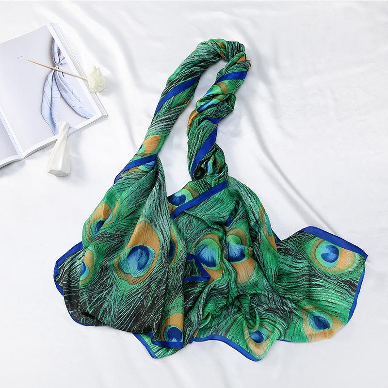 

Scarves Silk Scarf Women Shawls Wraps Fashion Small Hair Neck Hijabs Foulard Female Lady Bufanda Seda Mujer Echarpe Ete Soie, Blue;gray