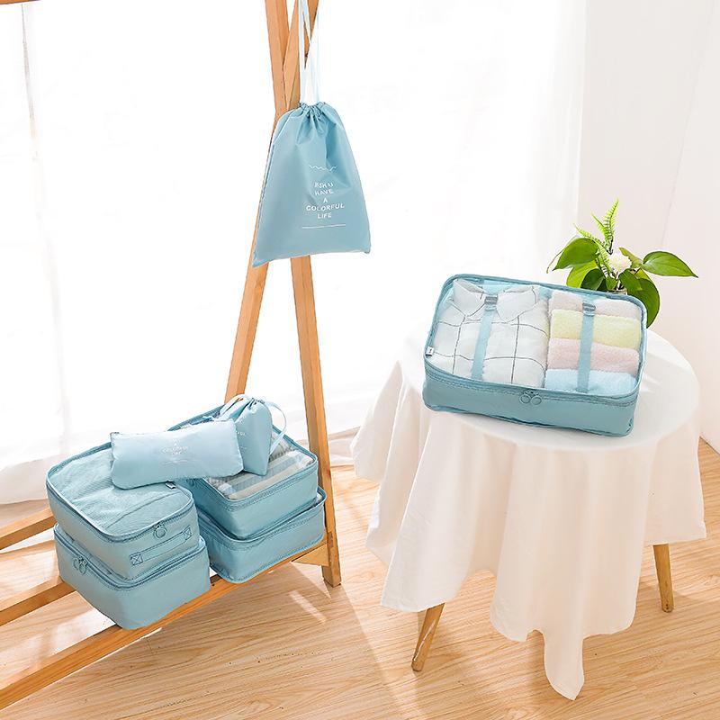 

Storage Bags 6/7/8pcs Suitcase Organizer Portable Bag Travel Accessory Kit Laundry Pouch Packing Set For Clothes Underwear