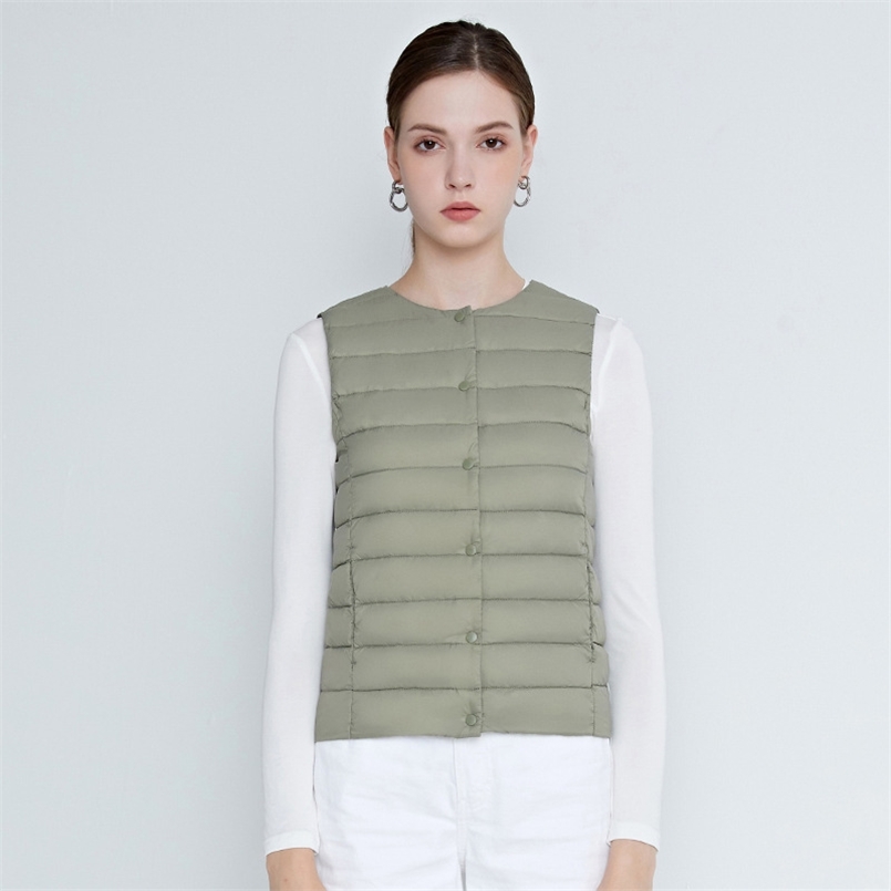 WYWAN ladies down vest women short lightweight down jacket vest inner wear 210819