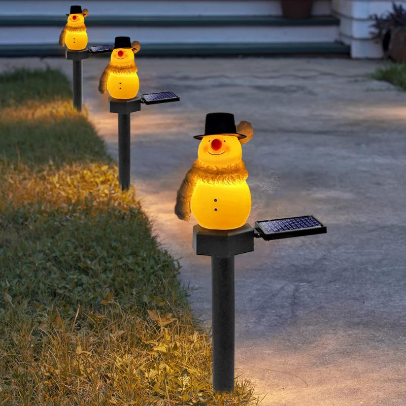 

Christmas Solar Snowman Ground Lamp Resin Handicraft Garden Lawn Light Outdoor Courtyard Lighting For Courtyards Lawns Balconies Lamps