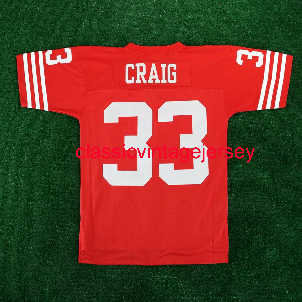 

Men Women Youth Roger Craig 1990 Mitchell & Ness Throwback Jersey Stitched Custom Any name number Football jersey, Red