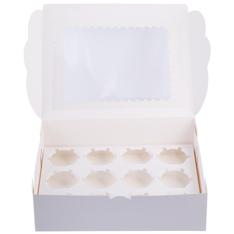 

Gift Wrap 12PCS Cupcake Box Packaging Container Storage Cake Decor Without Ribbon