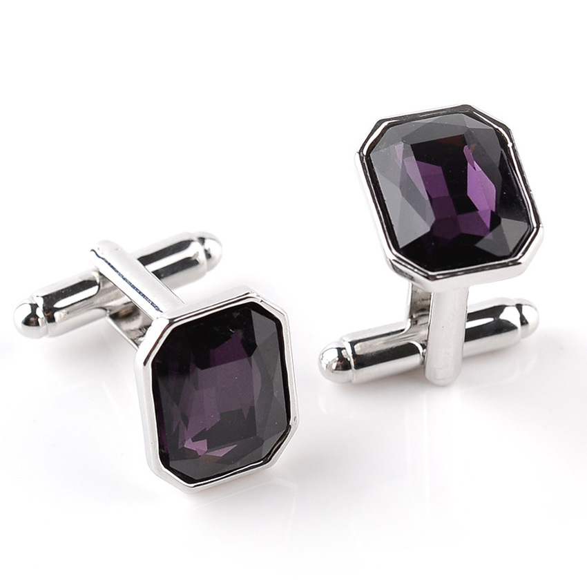 

Diamond Crystsal Cuff Links Business Shirt Suit Cufflinks Button for Men Women Will and Sandy Fashion Jewelry Gift Blue
