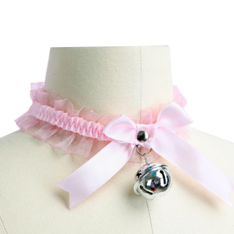 

Pendant Necklaces Lace Bell Design Harajuku Style Bowknot Neck Ring Choker For Wearing ), Silver