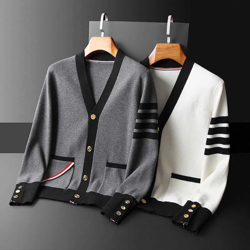 

Autumn and Winter Men's Casual Cardigan Knitted Sweater Coat Four, Black
