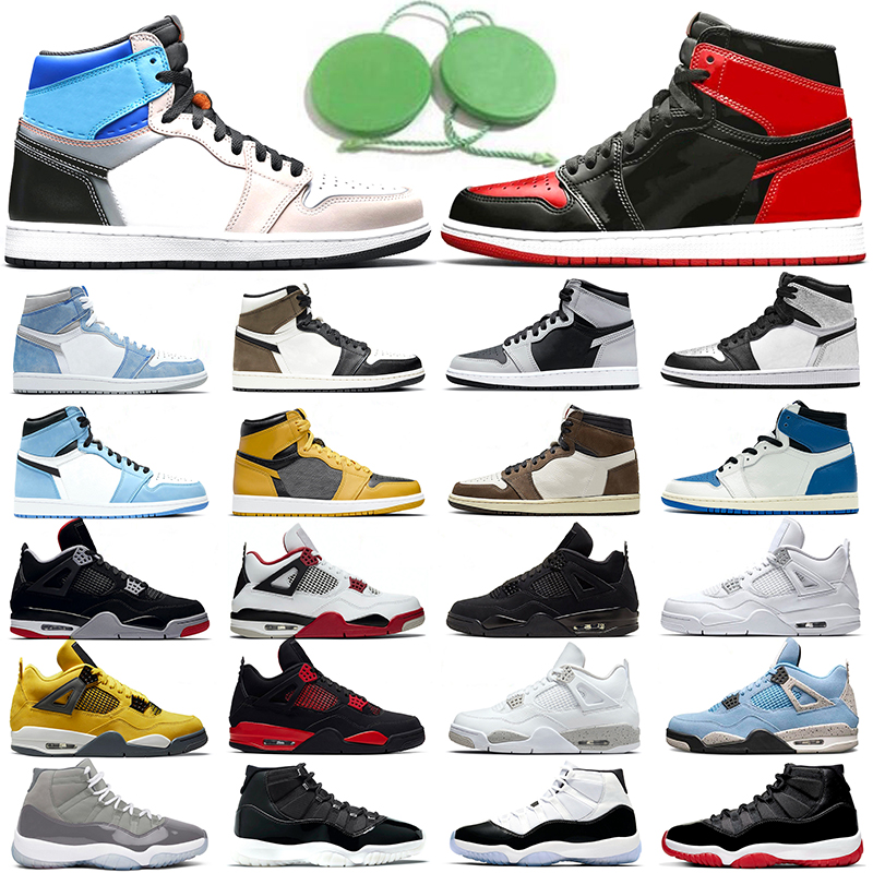 

Jumpman 1 High OG Basketball Shoes 4 Men Women 11 Bordeaux Prototype White Oreo University Blue Pollen Red Thunder Lightning Jubilee Concord Bred Sports Sneakers, Box