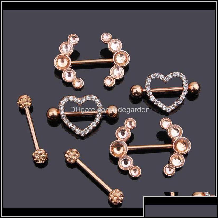 

Wholesale 10Pcslot Zircon Nipple Ring Fashion Crystal Puncture Breast Tacks Rings Nail Body Piercing Jewelry 14G Yofea Bcoln Drop Delivery 2